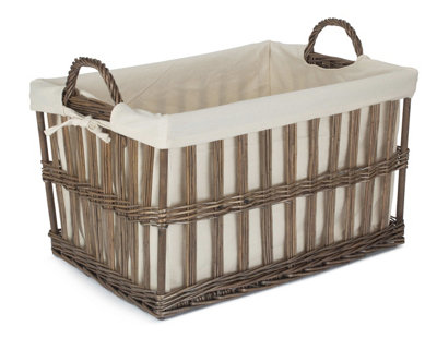 Red Hamper ST080/2 Wicker Large Malmo Openwork Laundry Storage Basket