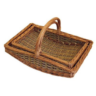 Red Hamper T032/HOME Wicker Set of 2 Boat Garden Trugs DIY at B&Q