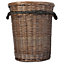 Red Hamper W036 Wicker Tall Deluxe Hessian Lined Rope Handled Log Basket