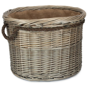 Red Hamper W049 Wicker Extra Large Rope Handled Antique Wash Log Basket