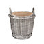 Red Hamper W051 Wicker Small Antique Wash Finish Lined Log Baskets