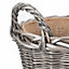 Red Hamper W051 Wicker Small Antique Wash Finish Lined Log Baskets