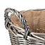 Red Hamper W053 Wicker Large Antique Wash Finish Lined Log Baskets