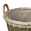 Red Hamper W056 Wicker Small Unpeeled Hessian Lined Log Basket