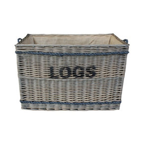 Red Hamper W060 Wicker Large Rope Handle Log Basket