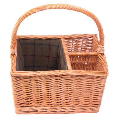 Red Hamper WB006/HOME Wicker 2 Bottle with Lining Picnic Basket