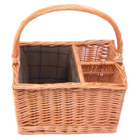 Red Hamper WB006/HOME Wicker 2 Bottle with Lining Picnic Basket