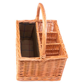 Red Hamper WB007/HOME Wicker 3 Bottle with Green Lining Picnic Basket