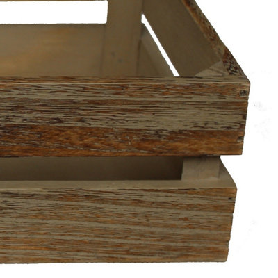 Red Hamper WB019 Wood Small Oak Effect Wooden Packing Crate