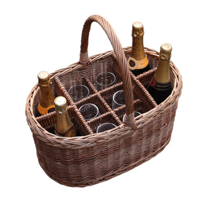 Red Hamper WB027/HOME Wicker Oval Festival Drinks Basket