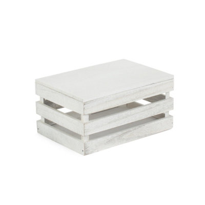 Red Hamper WB033L Wood Small Vintage Slatted Wooden Box DIY at B&Q