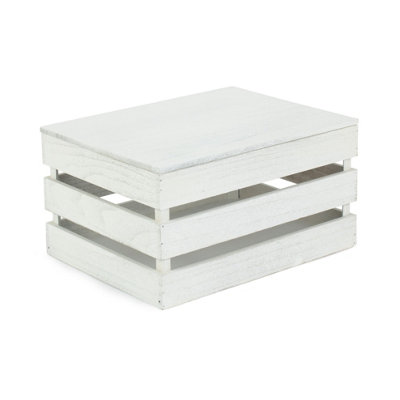 Red Hamper WB035L Wood Large Vintage Slatted Wooden Box DIY at B&Q