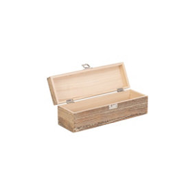Red Hamper WB040 Wood Single Bottle Oak Effect Wooden Box