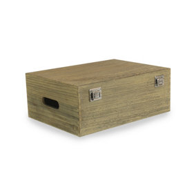 Red Hamper WB044 Wood 35cm Oak Effect Wooden Box