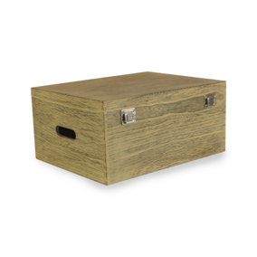 Red Hamper WB045 Wood 40cm Oak Effect Wooden Box
