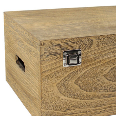 Red Hamper WB045 Wood 40cm Oak Effect Wooden Box