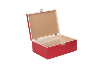 Red Hamper WB069 Wood Red Wooden Storage Box