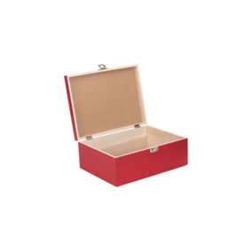 Red Hamper WB069 Wood Red Wooden Storage Box