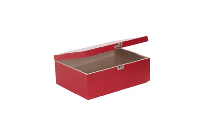 Red Hamper WB070 Wood 36cm Red Wooden Storage Box