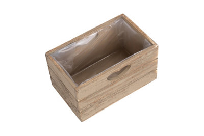 Red Hamper WB074 Oak Effect Wooden Planter with Plastic Lining