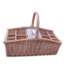 Red Hamper WH015/HOME Wicker Drinks Baskets Carrier with Cool Bag