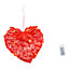 Red Heart Feather Creative Hanging Ornament Battery Operated with 2M LED Light String