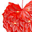 Red Heart Feather Creative Hanging Ornament Battery Operated with 2M LED Light String
