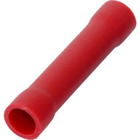 Red Insulated Straight Through Crimp Butt Splice Connector Pack of 100