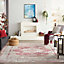 Red Ivory Rug, Bordered Floral Rug, Traditional Stain-Resistant Rug, Persian Rug for Bedroom, Dining Room-269cm X 361cm