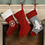 Red Knightsbridge Velvet Xmas Gift Decoration Christmas Stocking