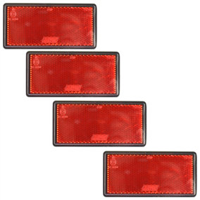 Red Large Rear Reflector 4 Pack Trailer Fence Gate Post Self-Adhesive
