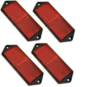 Red Large Rectangular Rear Reflector Pack of 4 Trailer Fence / Gate Post TR073