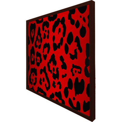 Red leopard print (Picutre Frame) / 20x20" / Grey