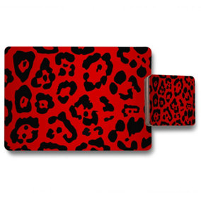 Red Leopard Print (Placemat & Coaster Set) / Default Title