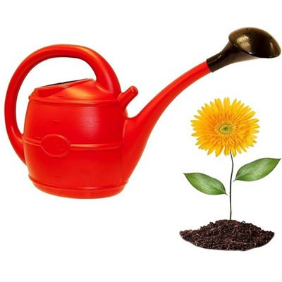 Red Lightweight 10 Litres Garden Watering Can With Sprinkler Rose Head For Flowers & Plants