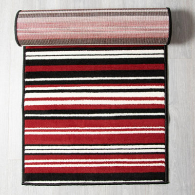 Red Lines Hard Wearing Runner Mat - Texas - 60x300CM (2'X10')