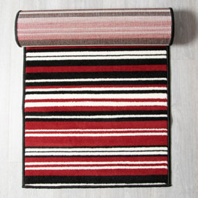 Red Lines Hard Wearing Runner Mat - Texas - 60x450CM (2'X15')