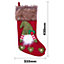 Red Luxury Gonk Christmas Stocking with Hook & Fur Lined Trim - Festive Christmas Knitted Gift Bag - H42 x W23.5 x D1.5cm
