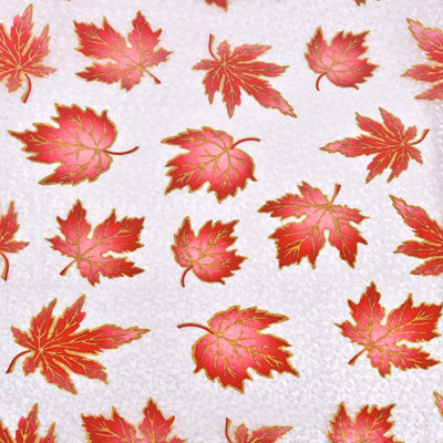 Red Maple Leaf Window Privacy Film - Self-Adhesive Waterproof Stained-Glass Look for Doors & Windows - Measures 60 x 150cm