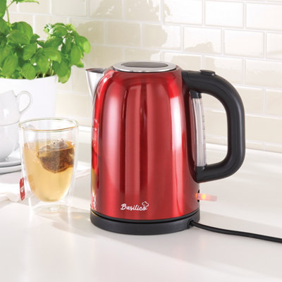Red Metallic Kettle, 1.7L Capacity, Cordless 360 Degree Base, Non Drip ...