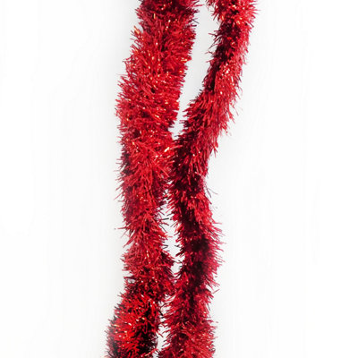 Red Metallic Shiny Christmas Tinsel Garland for Xmas Tree & Home ...
