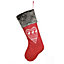 Red Nordic Heart Xmas Tree Decoration Christmas Gift Bag Christmas Stocking