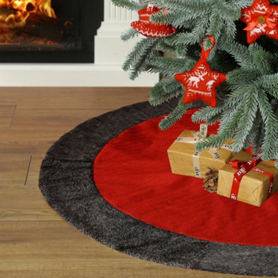 Red Nordic Xmas Christmas Decoration Tree Skirt