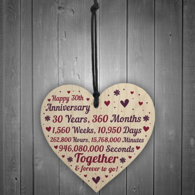 Wedding Anniversary Gift Personalized 30 Years Anniversary Photo