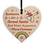 Red Ocean Auntie Unicorn Gifts Wooden Heart Christmas Decoration Gift For Aunt Auntie