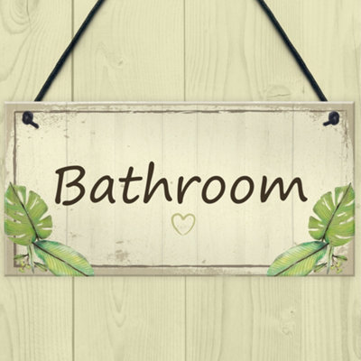 Red Ocean Bathroom Sign Men And Women Bathroom Loo Toilet Door Sign Shabby Chic Wall Plaque Home Decor