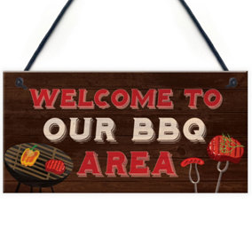 Red Ocean BBQ Home Decor Sign Novelty Barbecue Plaques For Garden Welcome Signs Home Gifts