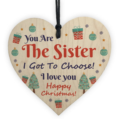 Red Ocean Best Friend Christmas Gifts Wooden Heart Tree Decoration ...