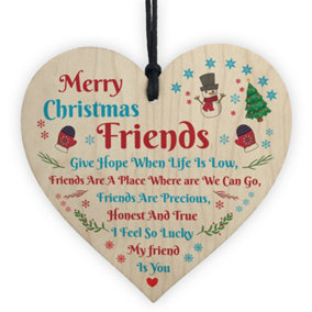 Red Ocean Best Friend Poem Heart Hanging Sign Christmas Gift For Friendship Gift For Women