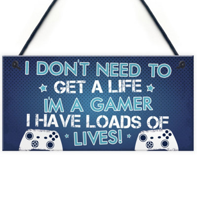 Red Ocean Blue Gaming Sign Boys Bedroom Sign Novelty Birthday Gift For ...